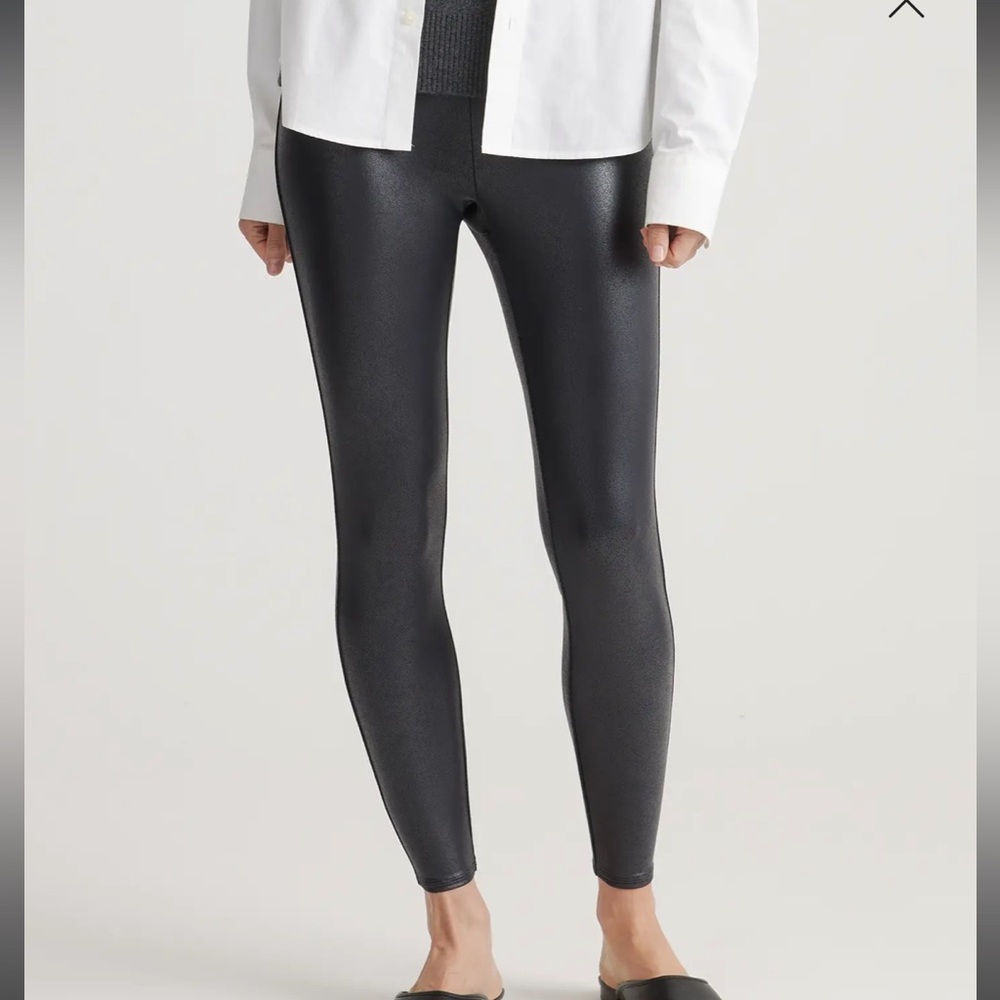 Quince High Waisted Faux Leather Leggings